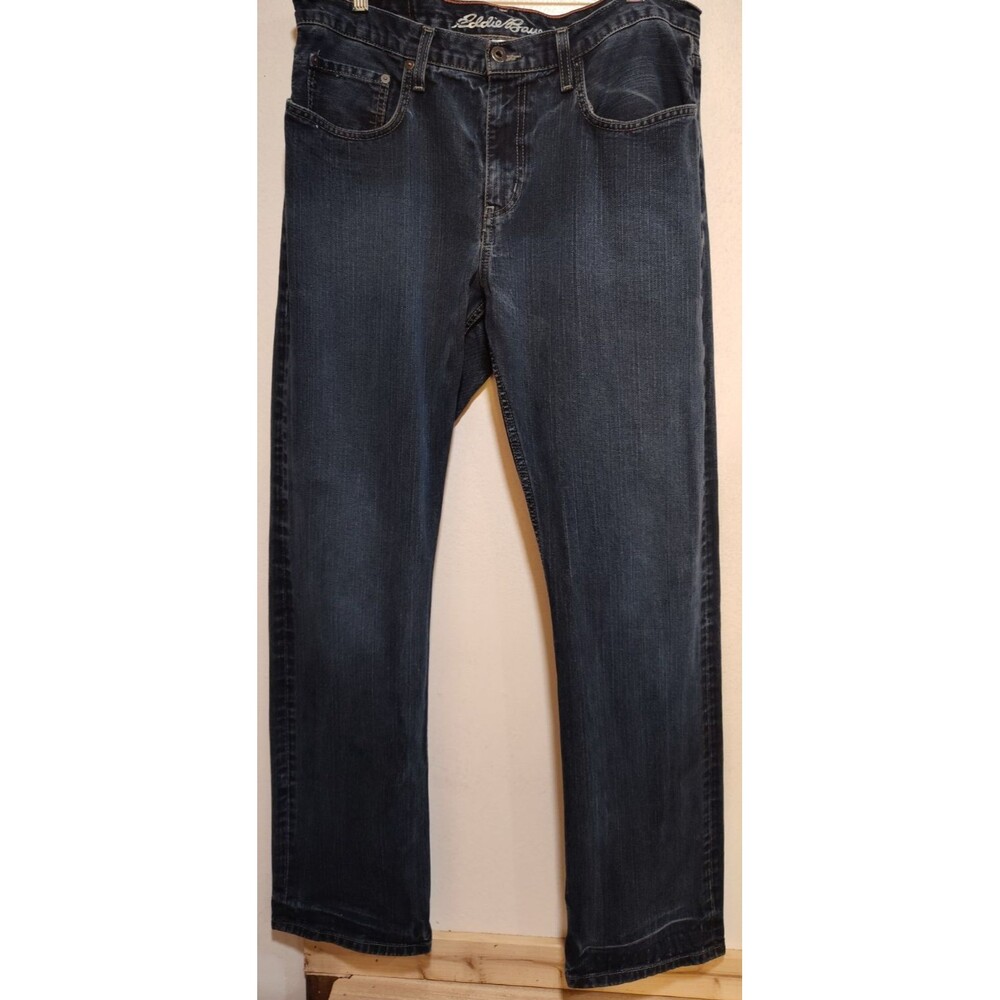 Eddie Bauer Men Blue Jean Size 35x34 Denim %Cotton Straight Fit